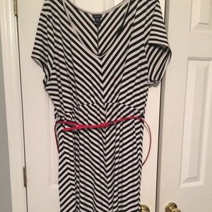 Black and white stripes dress